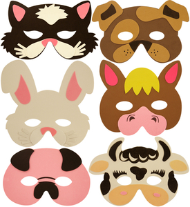 12 x Kids EVA Farm Animal Masks